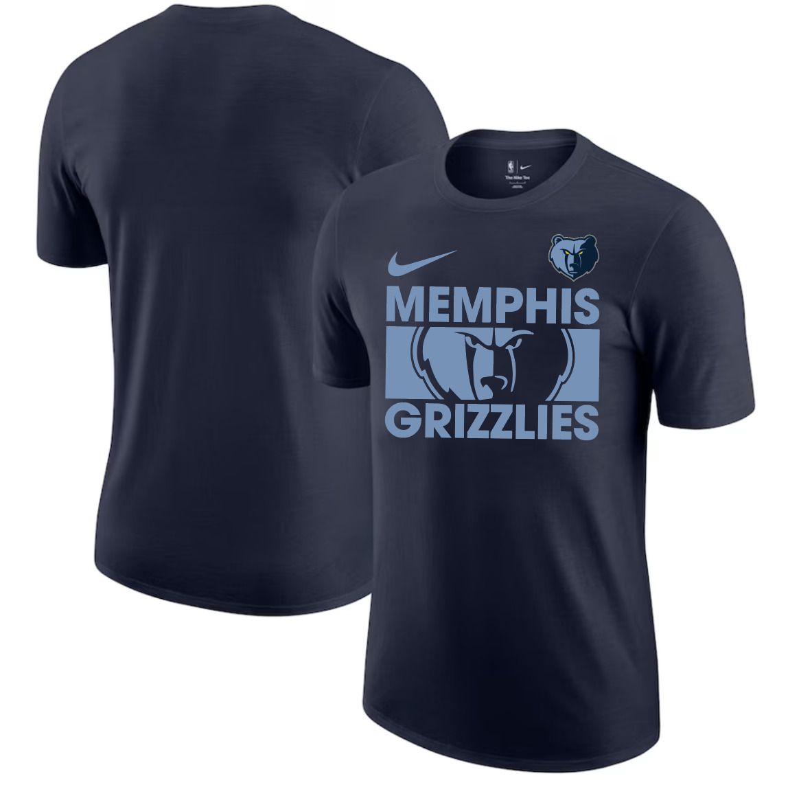 Men 2025 NBA Memphis Grizzlies Drak Blue Nike T shirts style 1->nba t-shirts->Sports Accessory